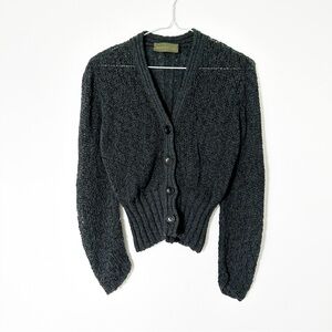 Fabrizio Del Carlo Black Knit Button-Up Cardigan
